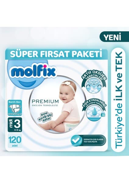 Molfix Premium Süper Fırsat Paketi 3 Beden 120 Adet