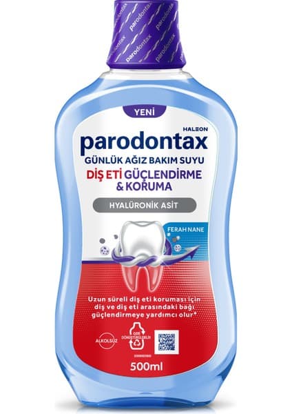 Parodontax Diş Eti Güçlendirme ve Koruma Hyalüronik Asitli Ağız Bakım Suyu Ferah Nane 500ML