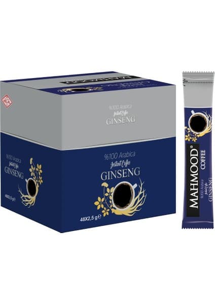 Mahmood Coffee Arabica Ginseng Çözünebilir Granül Kahve 2,5 G x 48 Adet