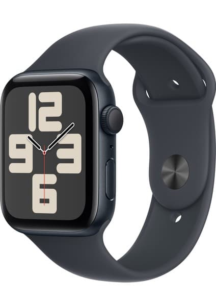 Apple Watch SE GPS, 40 mm Gece Yarısı Alüminyum Kasa ve Gece Yarısı Spor Kordon - M/L