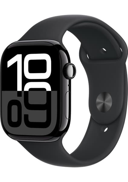Apple Watch Series 10 GPS, 46 mm Simsiyah Alüminyum Kasa ve Siyah Spor Kordon - M/L