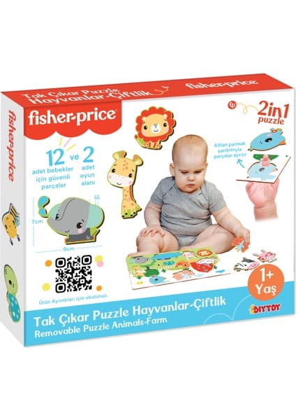 DIYTOY Fisher-Price Diytoy Tak Çıkar Puzzle Hayvanlar-Çiftlik