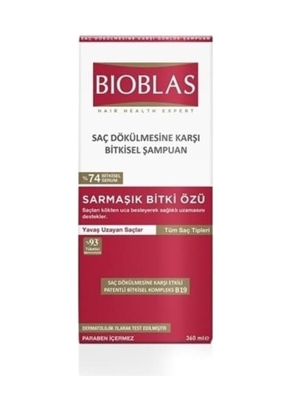 Bioblas Sarmaşık Özlü Şampuan 360 ml Saç Dökülmesine Karşı Canlandırıcı Etki Parabensiz
