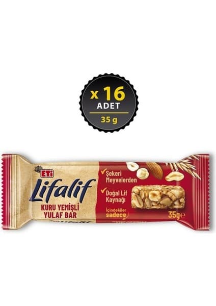 Eti Lifalif Kuru Yemişli Yulaf Bar 35 G x 16 Adet