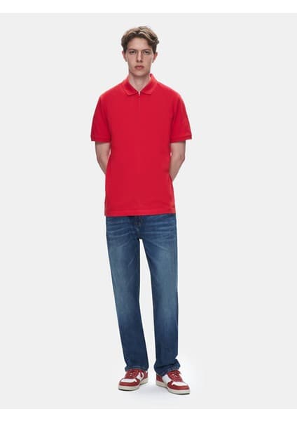 LTB Lozoko Kırmızı Erkek Polo Yaka Kısa Kol Regular T-Shirt 1225841886089600