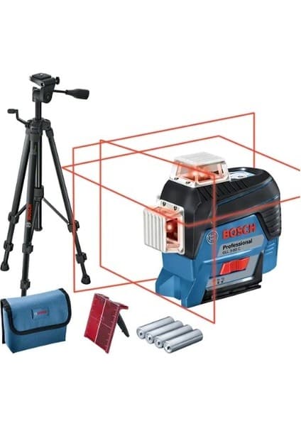 Bosch GLL 3-80 C+ BT150 tripod Lazer Sınıfı 2 Çizgili Hizalama Cihazı 60 m Çalışma Mesafesi ile Yüksek Hassasiyet