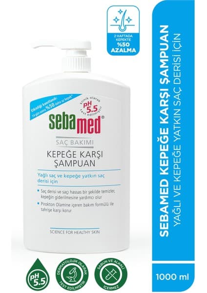 Sebamed Kepek Karşıtı Pirokton Olamin İçerikli Yağlanma Önleyici Etkili Şampuan 1000 ml