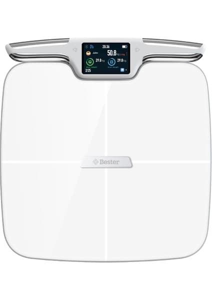 Bester Bs9250 8 Elektrotlu Akıllı Tartı – Ito Kaplamalı Segmental Analiz, 3.5” Tft Ekran, Wifi + Bluetooth, 56 Ölçüm, 800 Mah Batarya