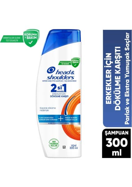 Head&Shoulders Erkekler İçin Dökülme Karşıtı 2'si 1 Arada Besleyici Şampuan 300 ml Tüm Saçlar İçin