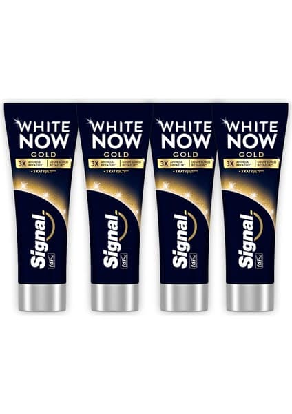 Signal White Now Diş Macunu Gold 3 Kat Işıltı 75 ml x4