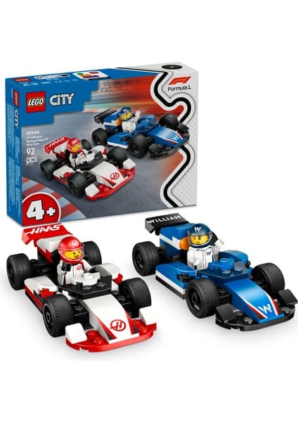LEGO ® City F1® Williams Racing ve Haas F1® Yarış Arabaları 60464 - 4 Yaş & Üzeri Çocuklar için Yaratıcı Oyuncak Yapım Seti (92 P)