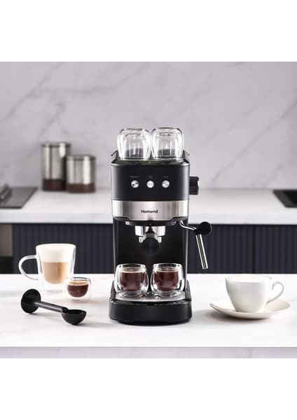 Homend Coffeebreak 5011H Süt Köpürtücülü, 15 Bar Basınçlı Espresso Makinesi 1100W 1,2L