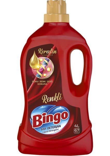 Bingo Renkli Sıvı Bakım Çamaşır Deterjanı 4 L