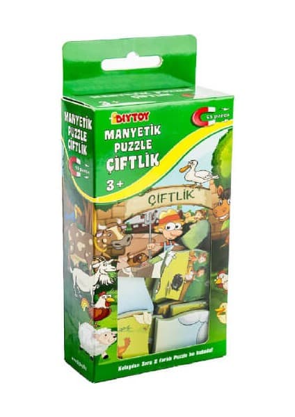 DIYTOY Manyetik Puzzle Çiftlik 53 Parça 3+ Yaş Eğlenceli Tasarım ile Rengarenk Oyun