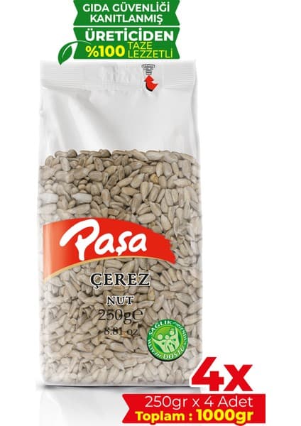 Paşa Kuruyemiş Çiğ Ay Çekirdeği İçi 1 Kg (4x250 gr), Tuzsuz Ay Çekirdeği