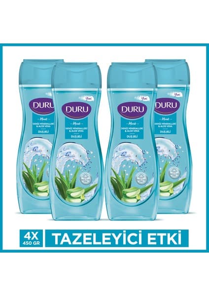 Duru Moods Deniz Mineralleri & Aloe Vera Duş Jeli 4x450 Ml