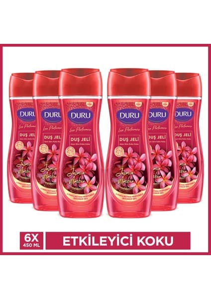 Duru Lux Perfumes Jasmin & Amber Vegan Duş Jeli 6x450 Ml