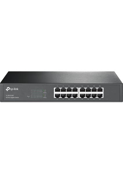 TP-Link TL-SG1016D 16 Port 10-100-1000 Mbps Switch Çelik Kasa Rack Mount