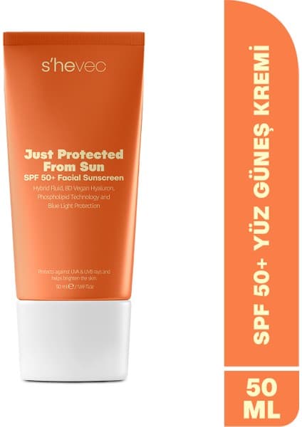 S'hevec S'he Vec Nemlendirici ve Aydınlatıcı Yüksek Korumalı Vegan Güneş Kremi SPF50+ 50 ml Just Protected From Sun