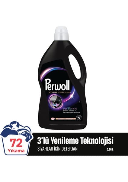 Perwoll Siyahlar & Koyu Renkliler Hassas Bakım Sıvı Çamaşır Deterjanı 3.96L (72 Yıkama)