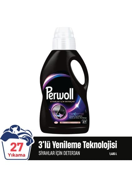 Perwoll Siyahlar & Koyu Renkliler Hassas Bakım Sıvı Çamaşır Deterjanı 1.485L (27 Yıkama)