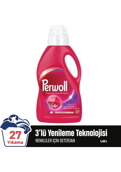 Perwoll Renkliler Hassas Bakım Sıvı Çamaşır Deterjanı 1485 ml (27 Yıkama)