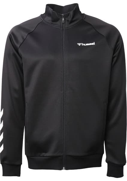 Hummel Erkek Siyah Sweatshirt Logo ve Şevron Baskılı Regular Fit İlkbahar Sonbahar Koleksiyonu