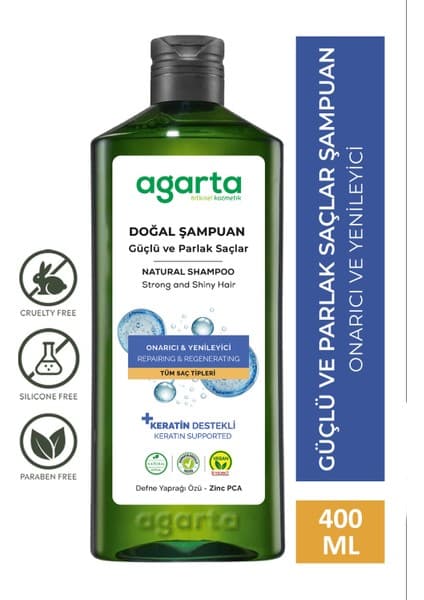 Agarta Doğal Güçlü ve Parlak Şampuan 400 ml