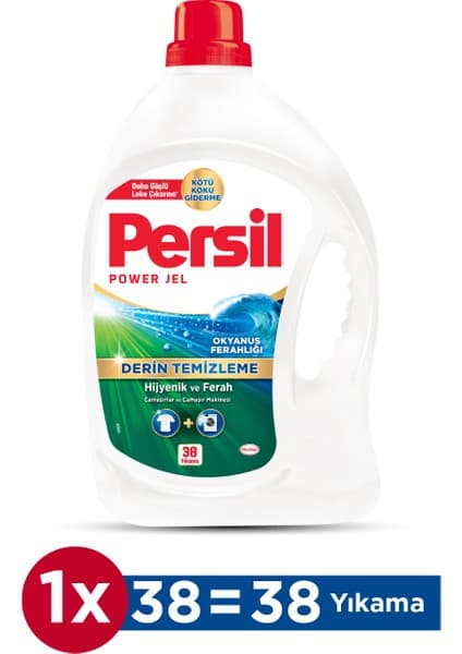 Persil Jel Sıvı Çamaşır Deterjanı Okyanus Ferahlığı 2470Ml (38 Yıkama)