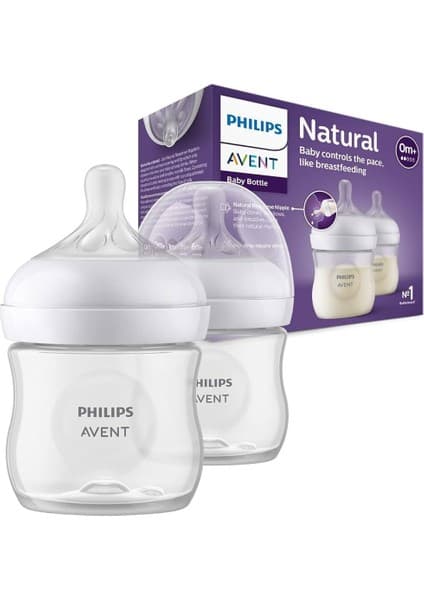 Philips Avent Doğal Tepkili PP 2'li Biberon Seti, 125ml, 0+ Ay, SCY900/02