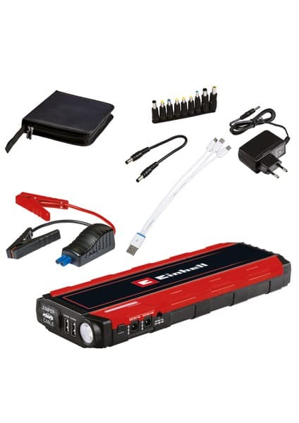 Einhell Akü Takviye-Powerbank CE-JS 18/1 (12 V, takviye, güç bankası, LiPo pil 3x6000 mAh, LED şarj durumu göstergesi, LED lamba, 12V/300A takviye, USB Micro/Mini/Type C dahil) - 1091531
