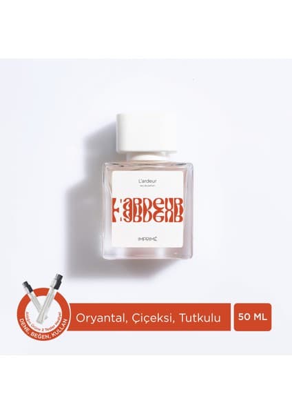 Imprime L'ardeur Edp Unisex Parfüm 50ML | Oryantal, Çiçeksi | Ahududu, Safran, Gül, Manolya, Amber, Vetiver