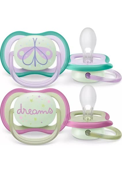 Philips Avent Ultra Air Night Karanlıkta Parlar Gece Emziği 0-6 ay Kız SCF376/19