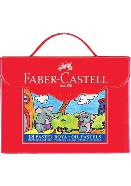 Faber-Castell Pastel Boya 18 Renk Plastik Çantalı Sanat Malzemesi 18 Parça