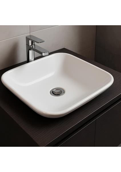 Bien Harmony 43 cm Gövde Üstü Lavabo Batarya Deliksiz Taşma Kanalsız