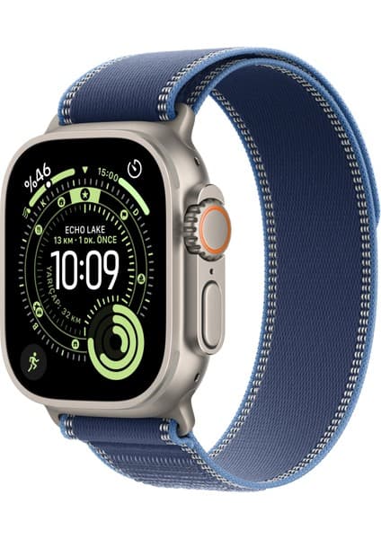 Apple Watch Ultra 3 Gps + Cellular, 49 mm Natürel Titanyum Kasa ve Mavi/parlak mavi Trail loop - S/m