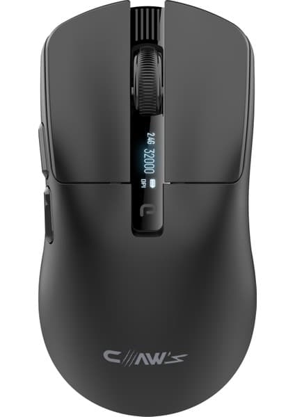 Claw's Venator 32000 Dpi Pixart Paw 3335 LCD Ekran - Chromatic Rgb - Makro Yazılım - Kablosuz Gaming Mouse (2.4ghz + Bt + Type-C)