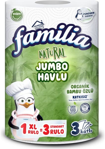 Familia Natural Jumbo Havlu 1 Xl=3 Rulo