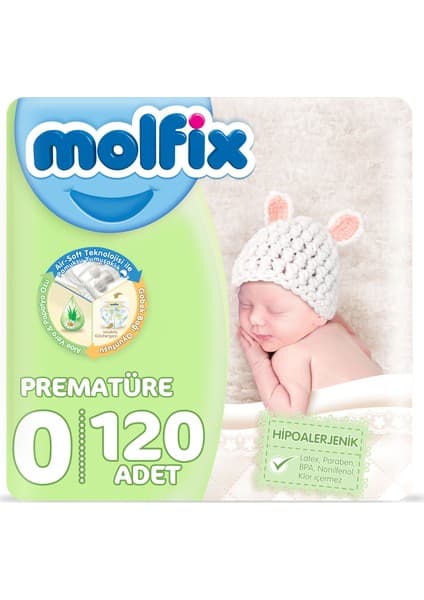 Molfix Prematüre 0 Beden Çocuk Bezi 120 Adet