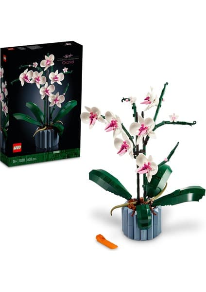 LEGO ® Botanicals Orkide 10311 – Yetişkinler için 5 Yaprak ve 2 Kök İçeren Dekoratif Yapay Bitki Modeli Yapım Seti (608 Parça)