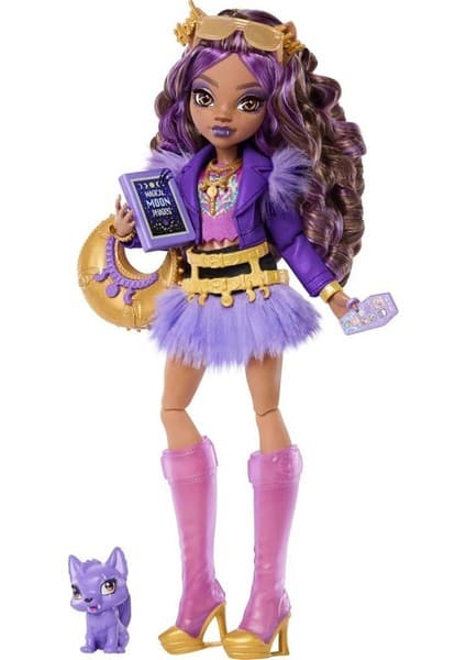 Monster High Clawdeen Kurt HPD53 JHK30 Model Bebek Mor Renkli Marvel Temalı 3+ Yaş İçin Aksesuar Seti