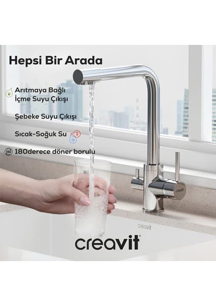 Creavit DW8700 Içme Suyu Çıkışlı Mutfak Bataryası
