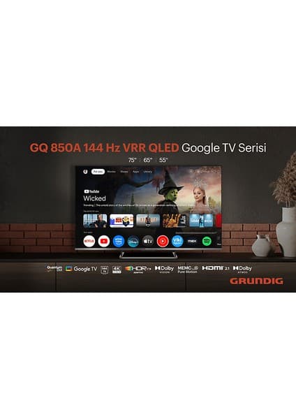 Grundig 65 GQ 850A 65'' 165 Ekran Uydu Alıcılı 4K Ultra HD Google Smart QLED TV