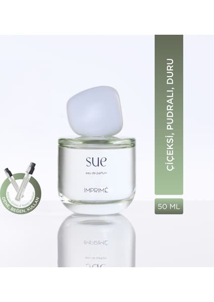 Imprime Sue Edp Kadın Parfüm 50ML | Çiçeksi & Pudralı | Şakayık, Limon, Gül, Müge, Manolya, Misk