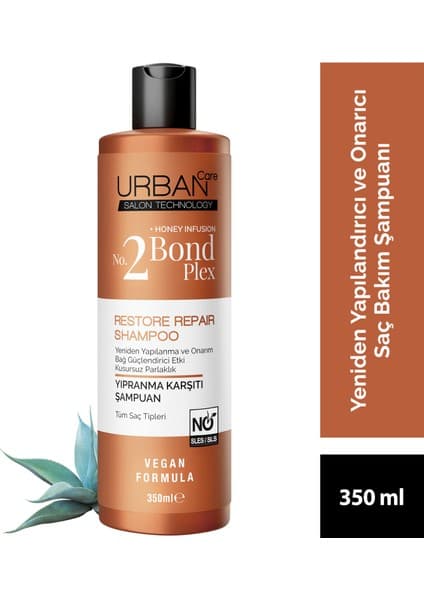 Urban Care No.2 Bond Plex Restore Repair Yıpranma Karşıtı Saç Bakım Şampuanı 350 ml - Sülfatsız