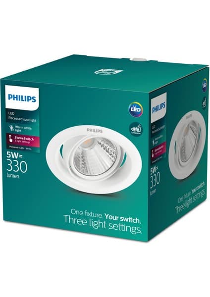Philips Pomeron Gömme Spot Işık 5W 330 Lumen 2700K Sarı Işık