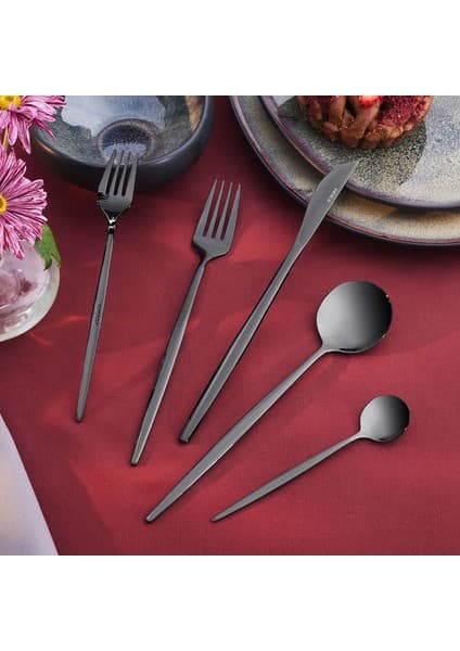 Karaca Orion Black 30 Parça 6 Kişilik Çatal Kaşık Bıçak Seti