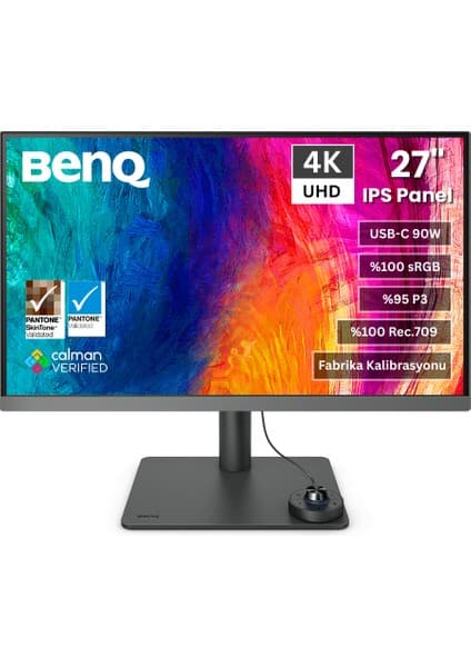 BenQ PD2706U 27'' 4K UHD P3 Display HDR400 USB-Type-C Calman Ve Pantone Onaylı Profosyonel Tasarımcı Monitörü