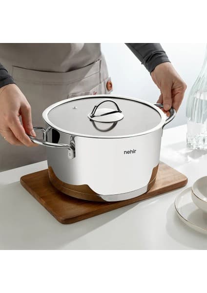Nehir Silver Trend 18 cm Paslanmaz Çelik Derin Tencere