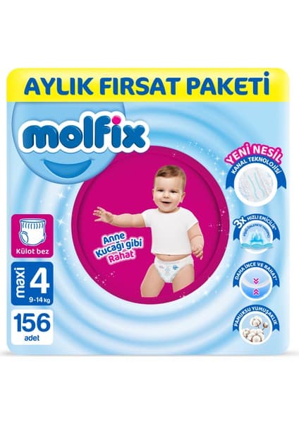 Molfix Pants 4 Beden Fırsat Paketi 156 Adet